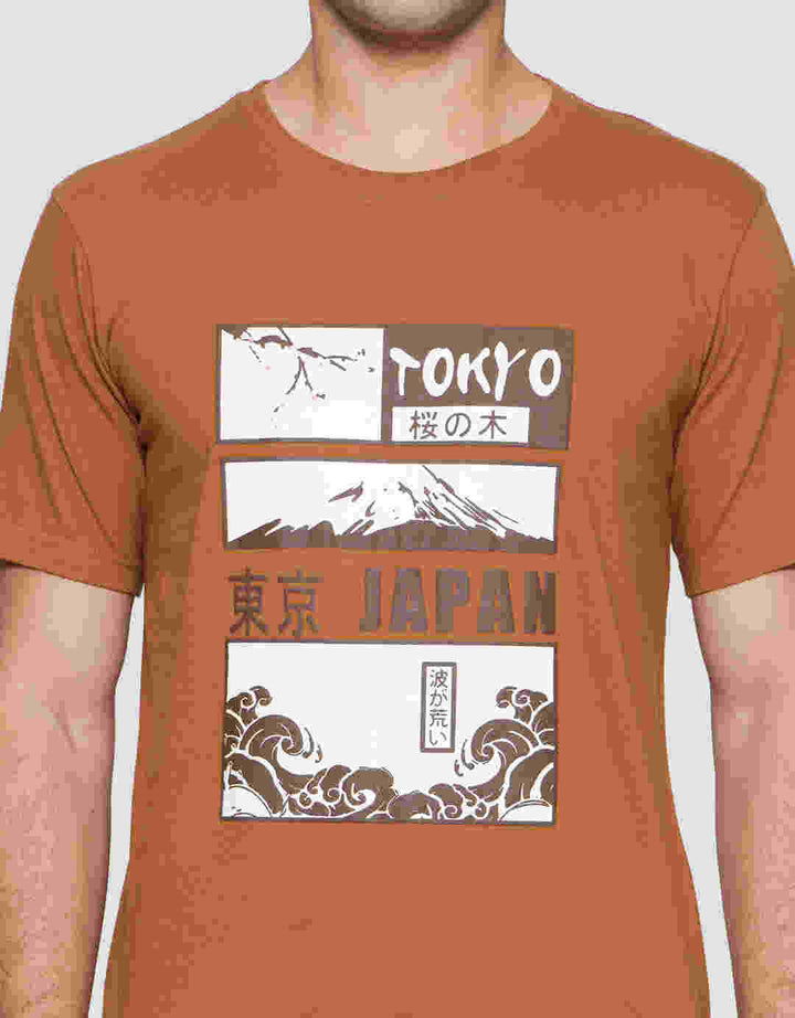 T Zone Print Theme Tokyo Japan Kaos Lengan Pendek Pria