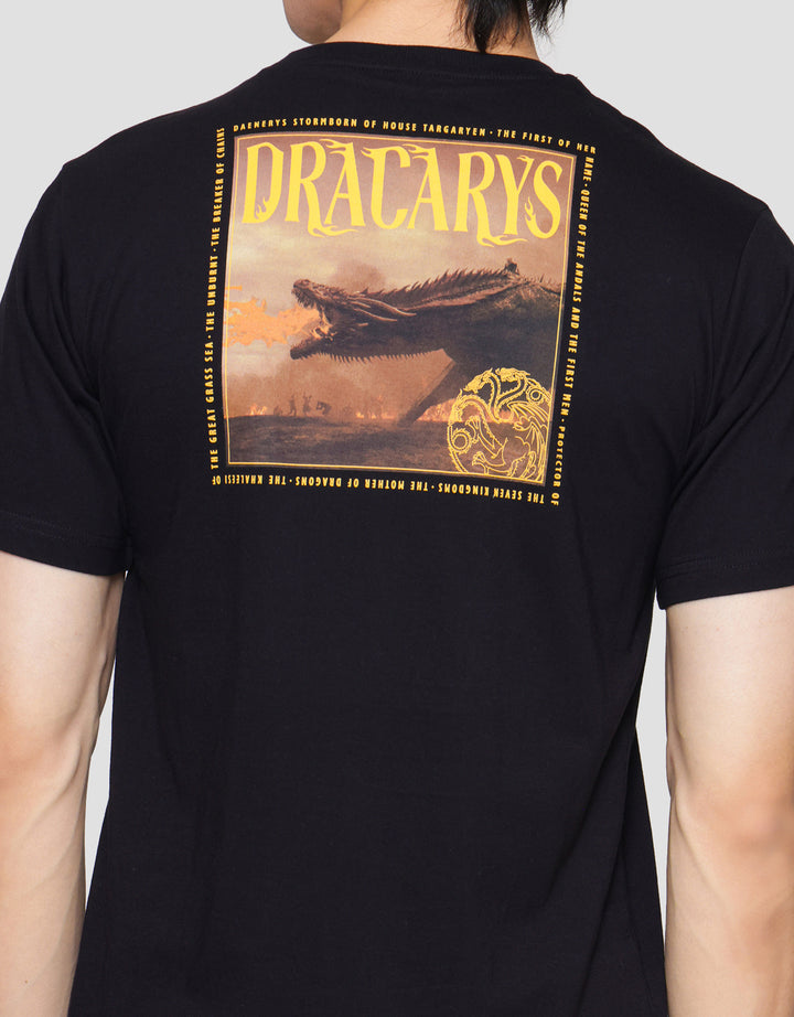 T Zone Wb Print Got Dracarys Kaos Lengan Pendek Pria