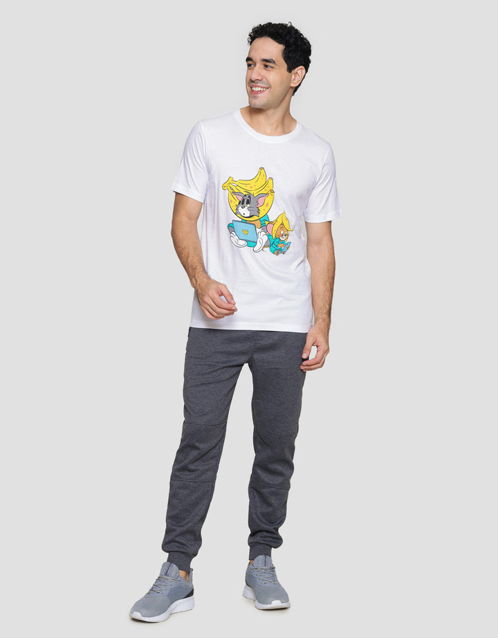 T Zone Wb Tom And Jerry Banana Print Kaos Lengan Pendek Pria
