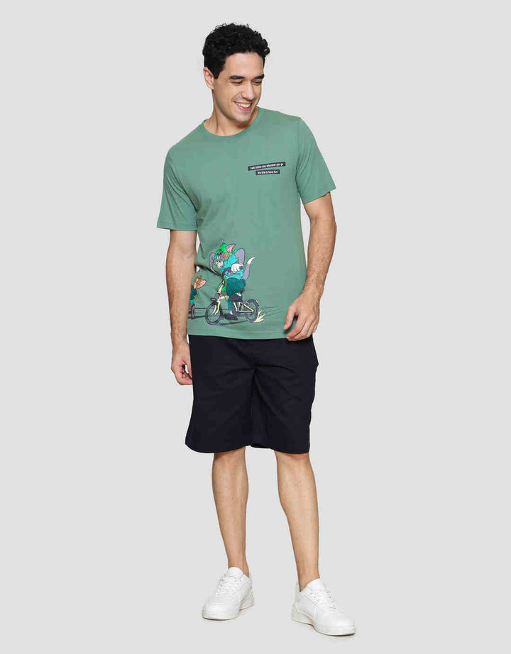 T Zone Print Wb Tom And Jerry Print Kaos Lengan Pendek Pria