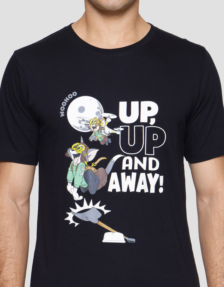 T Zone Wb Tom And Jerry Up Up And Away Kaos Lengan Pendek Pria