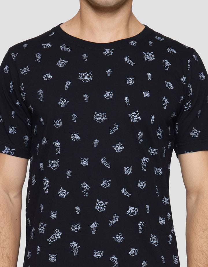 T Zone Wb Tom And Jerry Full Print Print Kaos Lengan Pendek Pria
