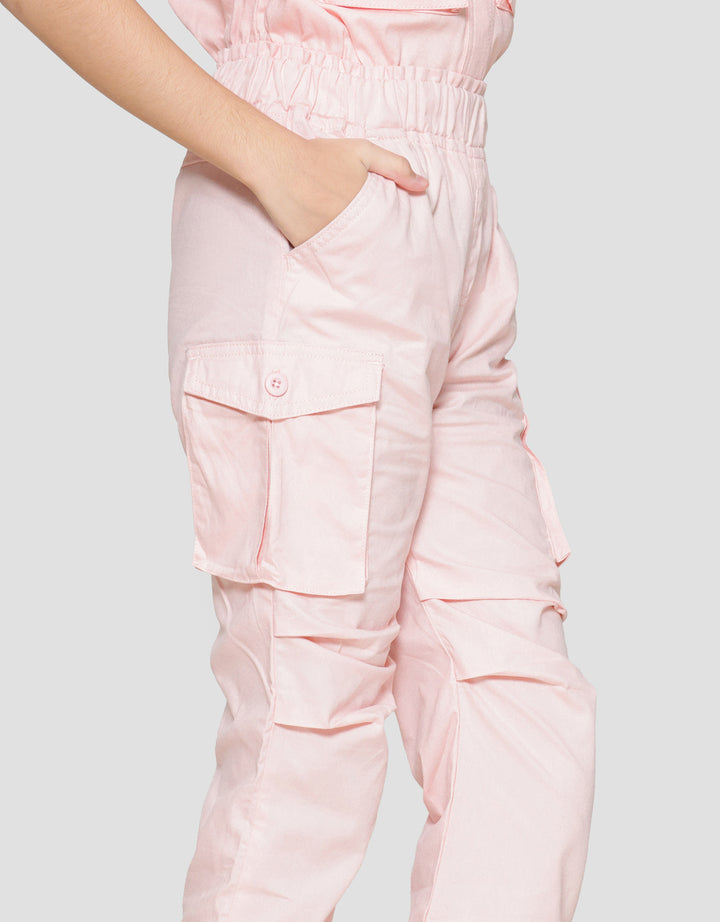 Little M Paperbag Kantong Cargo Celana Wide Leg Anak Perempuan