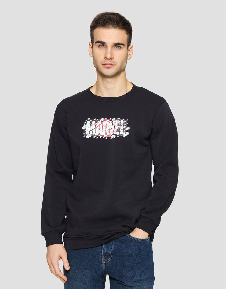 Marvel Logo Cracking Hd Sweater Pria