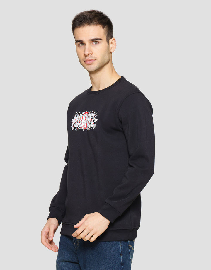 Marvel Logo Cracking Hd Sweater Pria