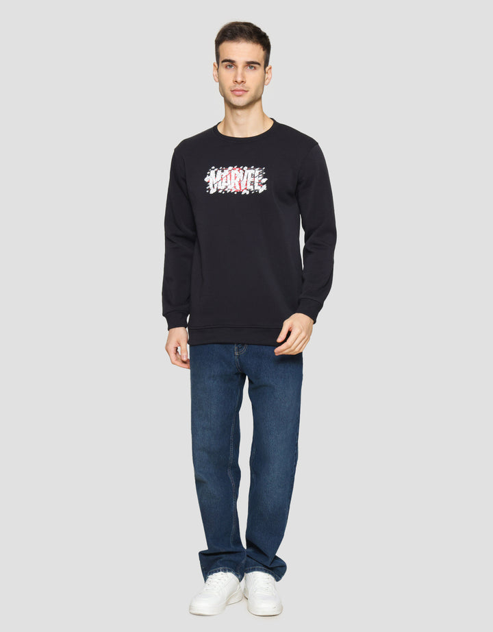 Marvel Logo Cracking Hd Sweater Pria