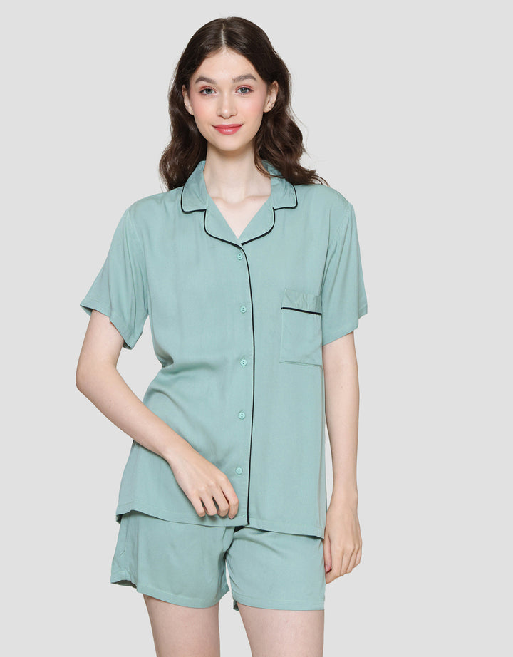 Nevada Setelan Piyama Solid Wanita