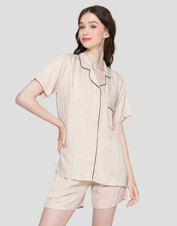 Nevada Setelan Piyama Solid Wanita