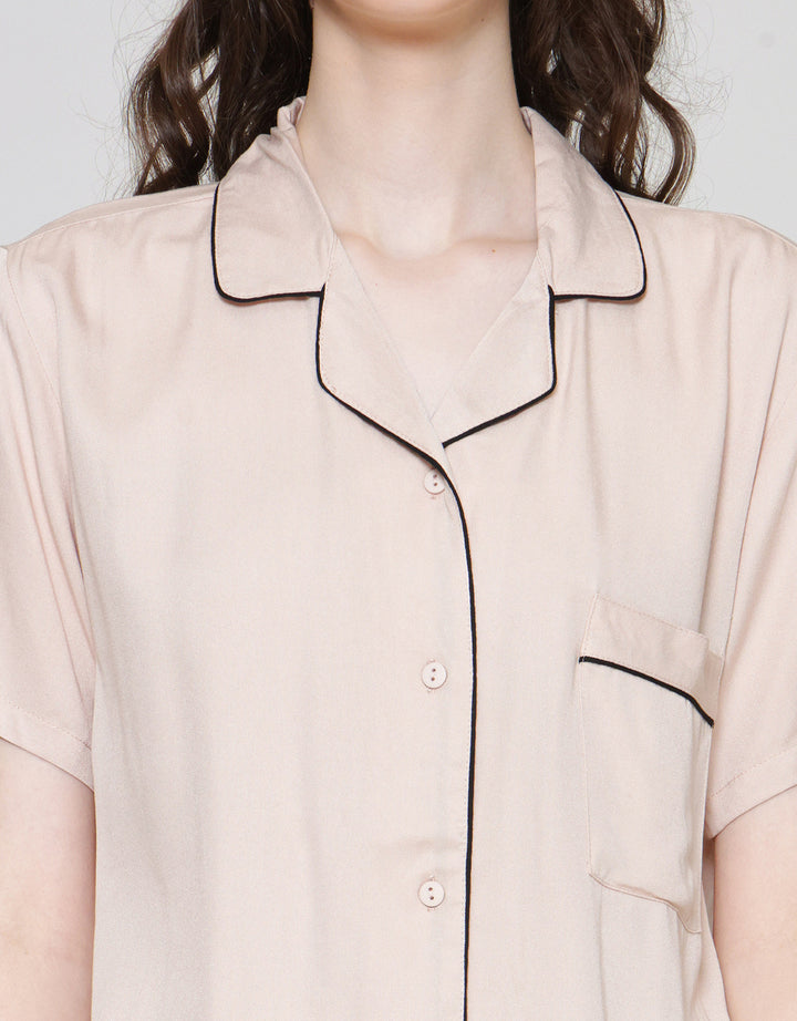 Nevada Setelan Piyama Solid Wanita