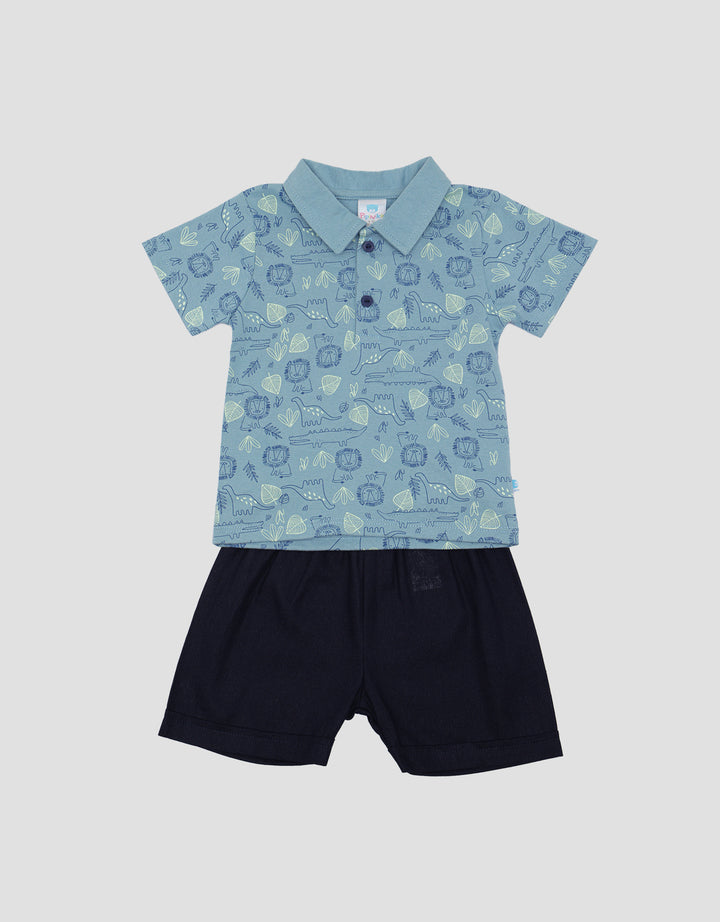Pipiniko Safari Print Set Pakaian Anak Laki-laki