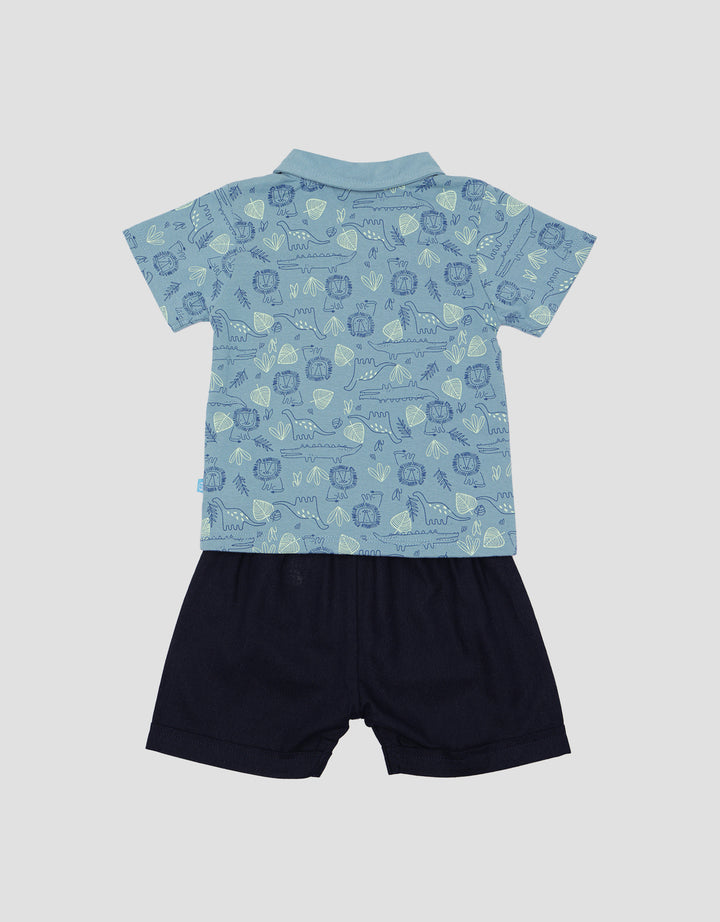 Pipiniko Safari Print Set Pakaian Anak Laki-laki