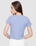Nevada Rib Pita Kaos Lengan Pendek Wanita
