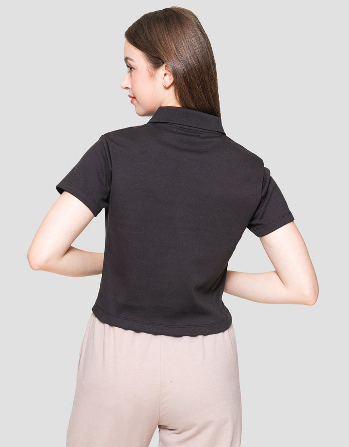 Nevada Rib Kaos Polo Lengan Pendek Wanita