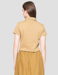 Nevada Rib Kaos Polo Lengan Pendek Wanita