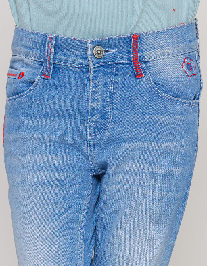 Cardinal Kids Girl Washed Accent Celana Panjang Anak Perempuan