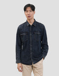 Gab's Washed Accent Kemeja Denim Pria