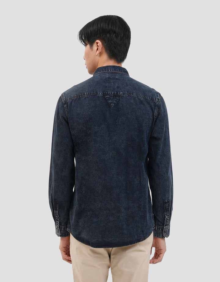 Gab's Washed Accent Kemeja Denim Pria