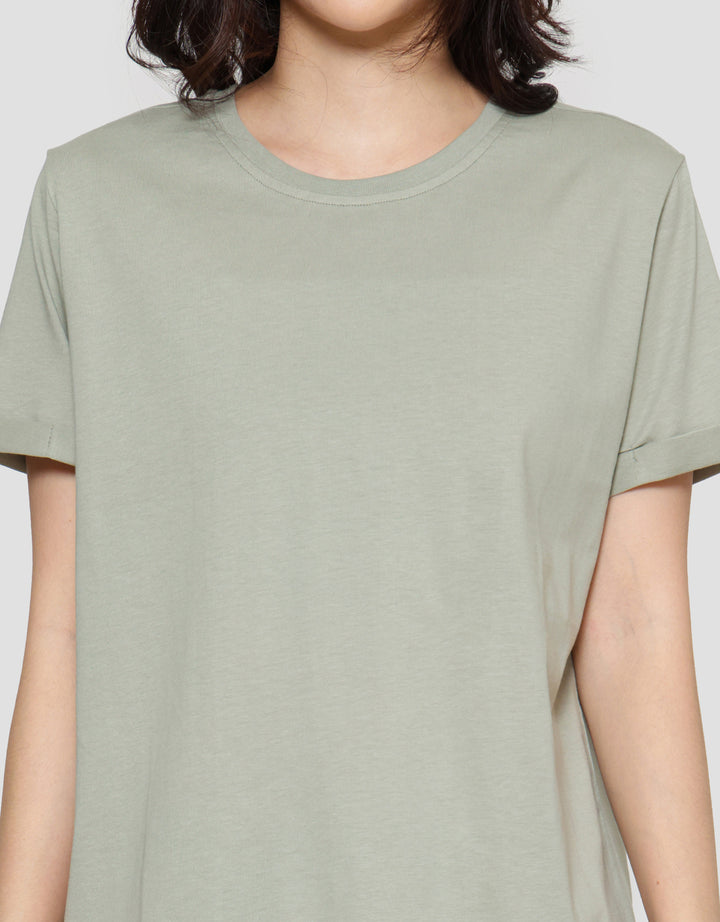 Connexion Enzim Tangan Roll Up Kaos Lengan Pendek Wanita