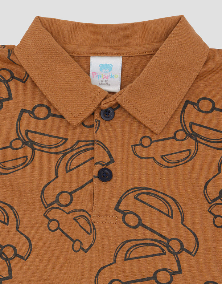 Pipiniko Car Print Set Pakaian Anak Laki-laki