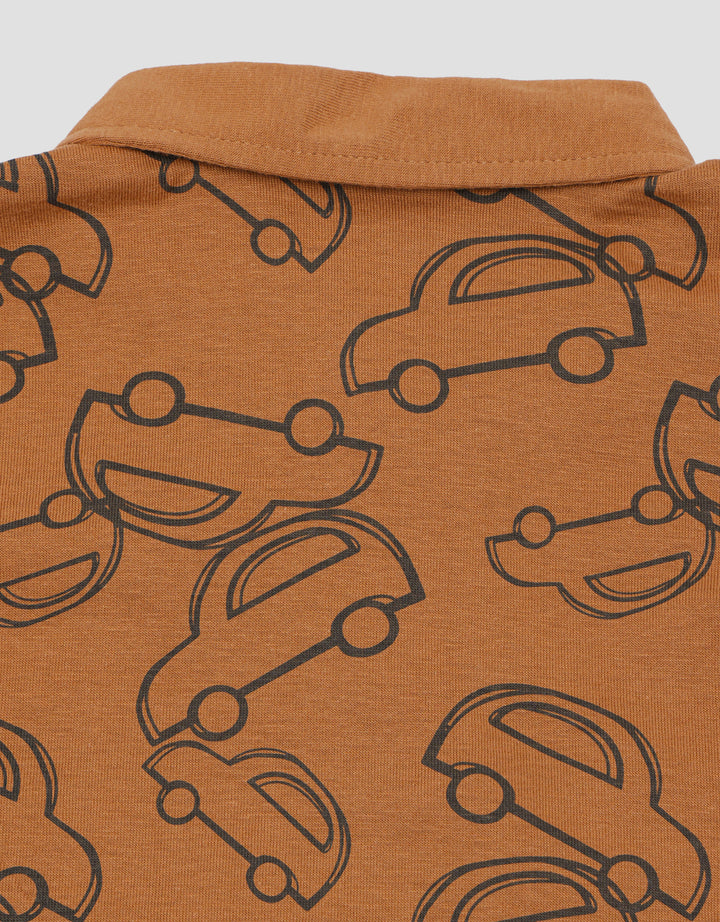 Pipiniko Car Print Set Pakaian Anak Laki-laki