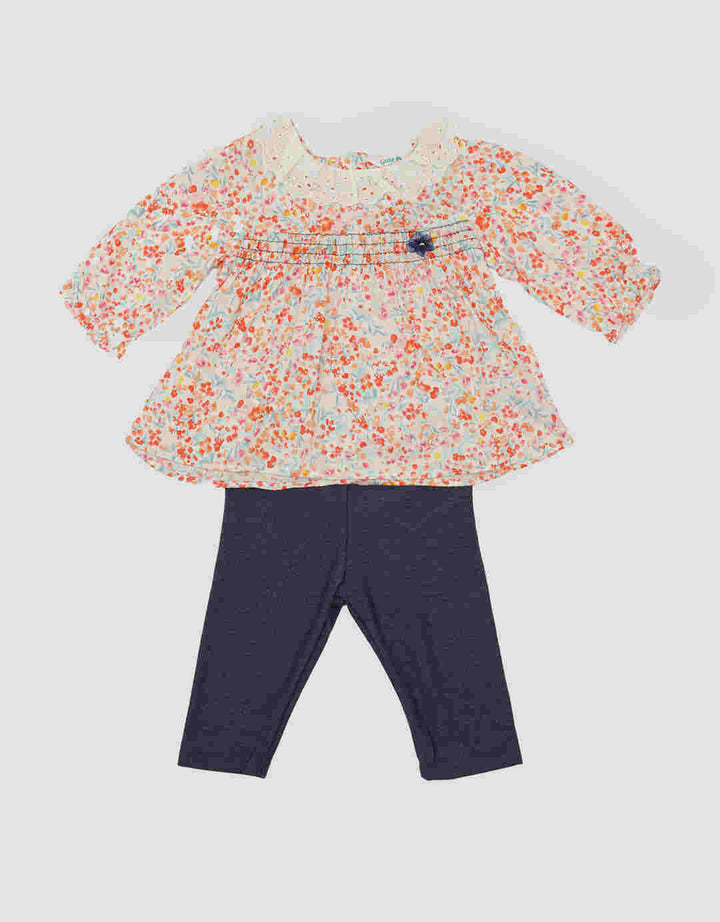 Little M Smock Renda Set Pakaian Anak Perempuan