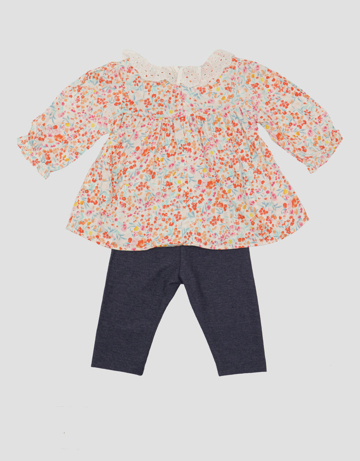 Little M Smock Renda Set Pakaian Anak Perempuan