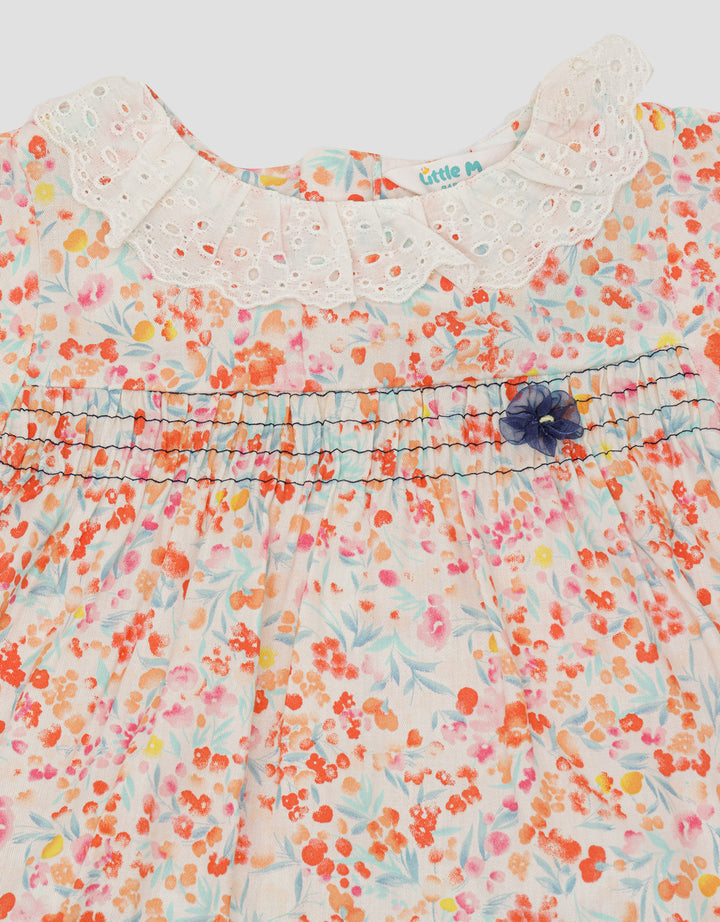 Little M Smock Renda Set Pakaian Anak Perempuan