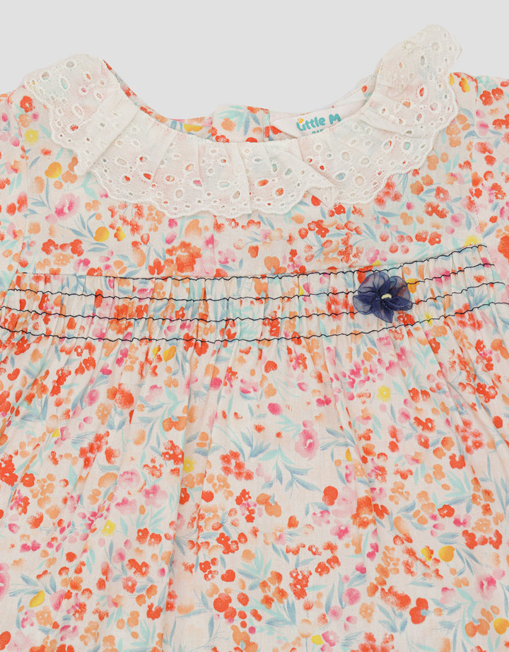 Little M Smock Lace Set Girls Clothing