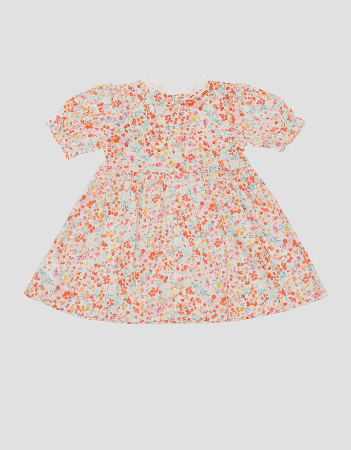 Little M Floral Print Dada Midi Dress Baby Girl