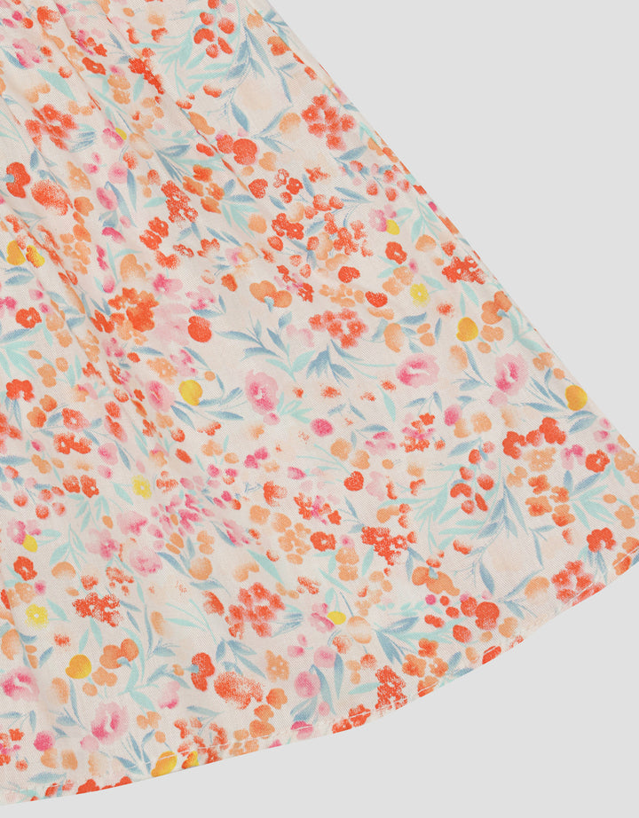 Little M Floral Print Dada Midi Dress Baby Girl