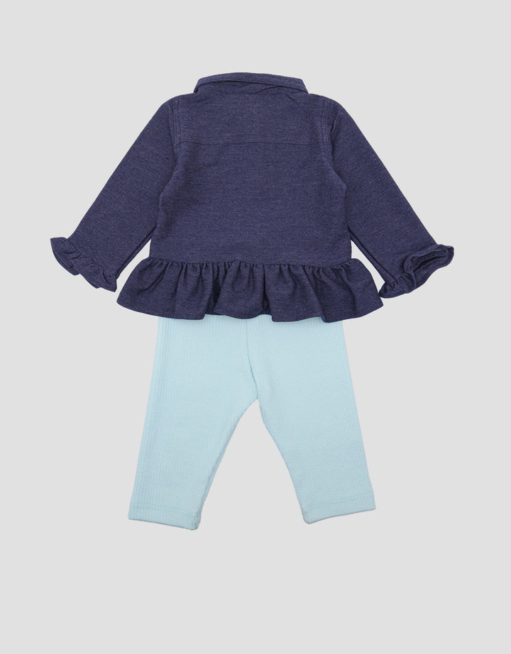 Pipiniko Of Three Denim W Royal Pakaian Setelan Anak Perempuan