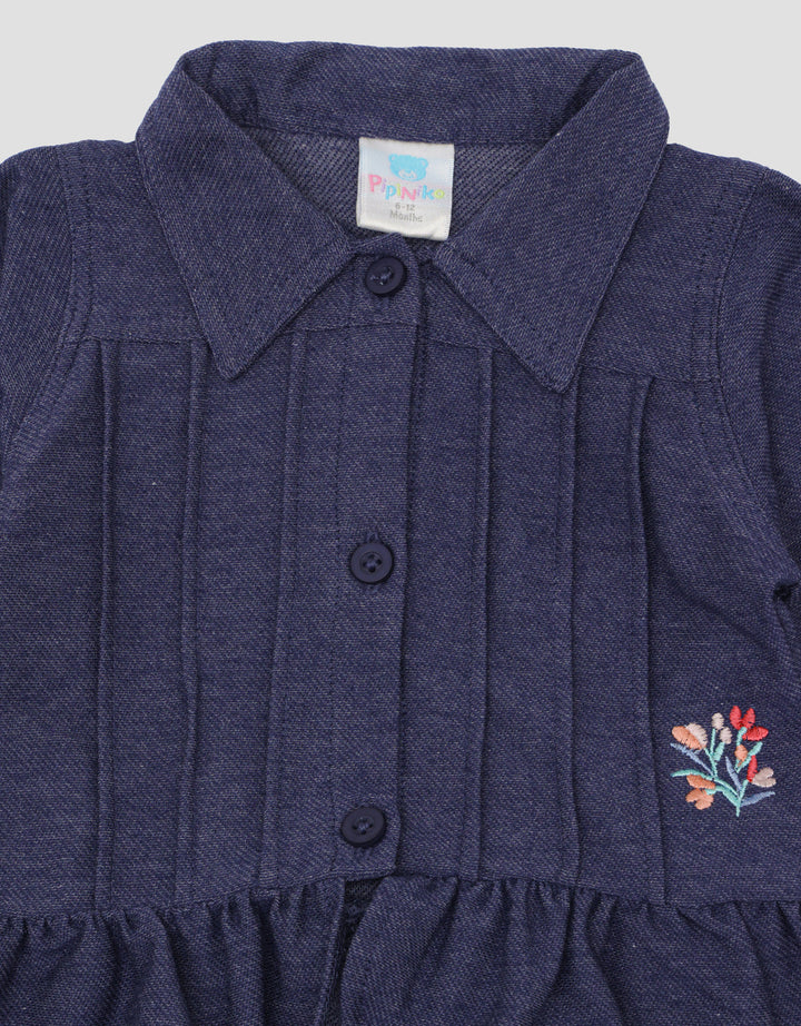 Pipiniko Of Three Denim W Royal Pakaian Setelan Anak Perempuan