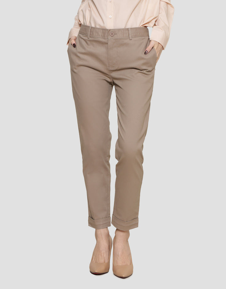 Connexion Slim Fit Turn Up Cuff Bottom Hem Celana Panjang Wanita