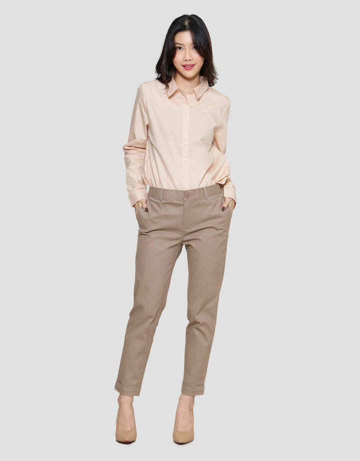 Connexion Slim Fit Turn Up Cuff Bottom Hem Celana Panjang Wanita