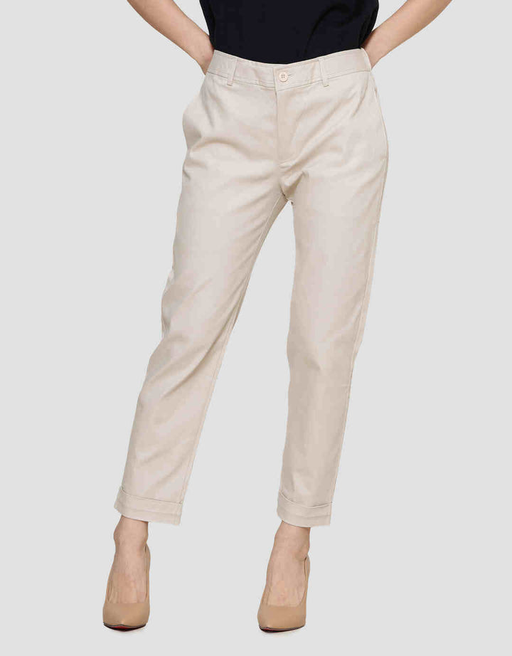 Connexion Slim Fit Turn Up Cuff Bottom Hem Celana Panjang Wanita