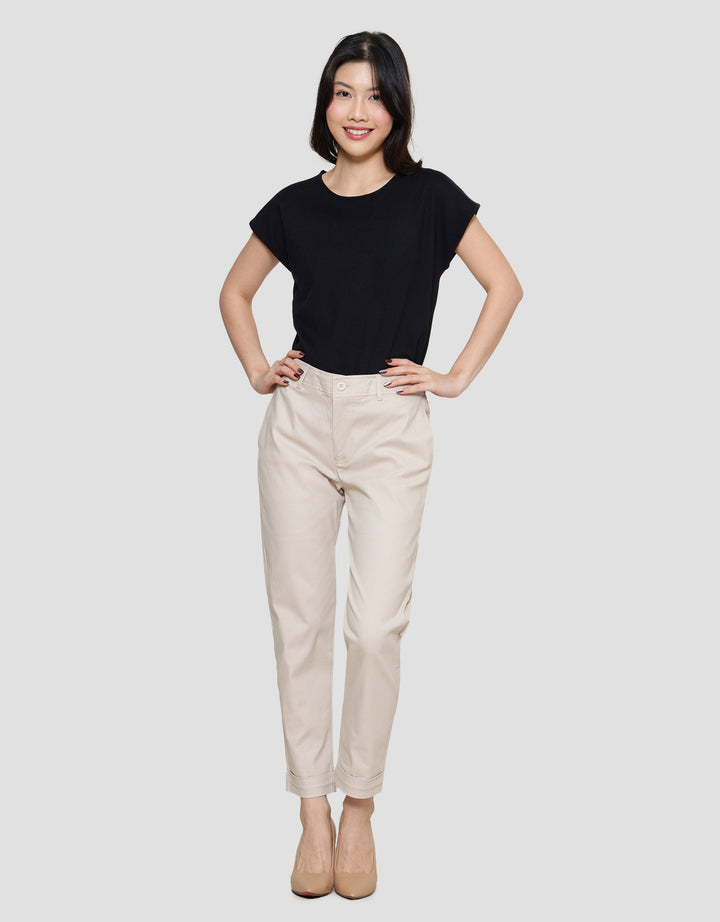 Connexion Slim Fit Turn Up Cuff Bottom Hem Celana Panjang Wanita