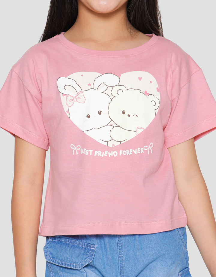 Little M Best Friend Forever Girls Short Sleeve T-Shirt