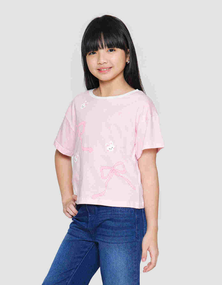 Little M Bunny Coquette Kaos Anak Perempuan