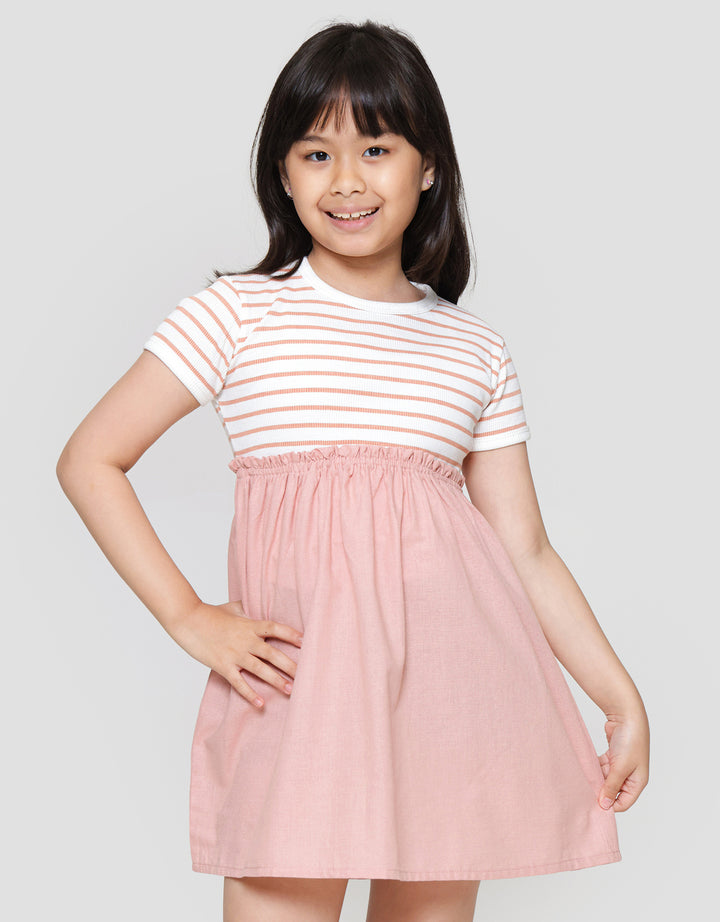 Little M Woven Dress Lengan Pendek Anak Perempuan