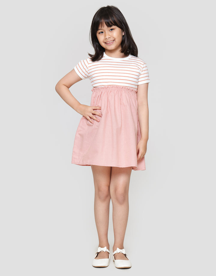 Little M Woven Dress Lengan Pendek Anak Perempuan