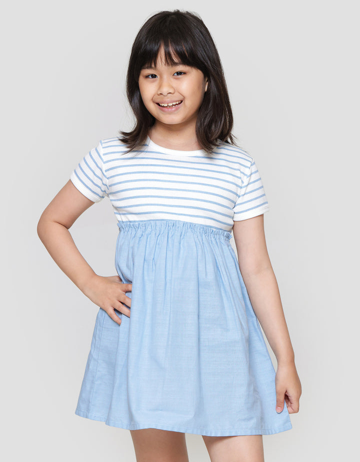 Little M Woven Dress Lengan Pendek Anak Perempuan