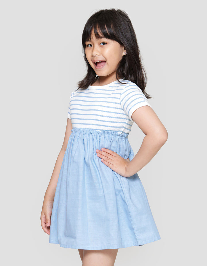 Little M Woven Dress Lengan Pendek Anak Perempuan