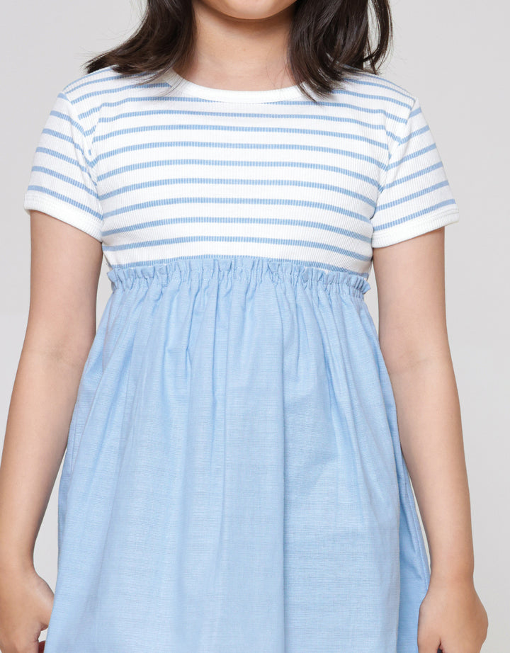 Little M Woven Dress Lengan Pendek Anak Perempuan