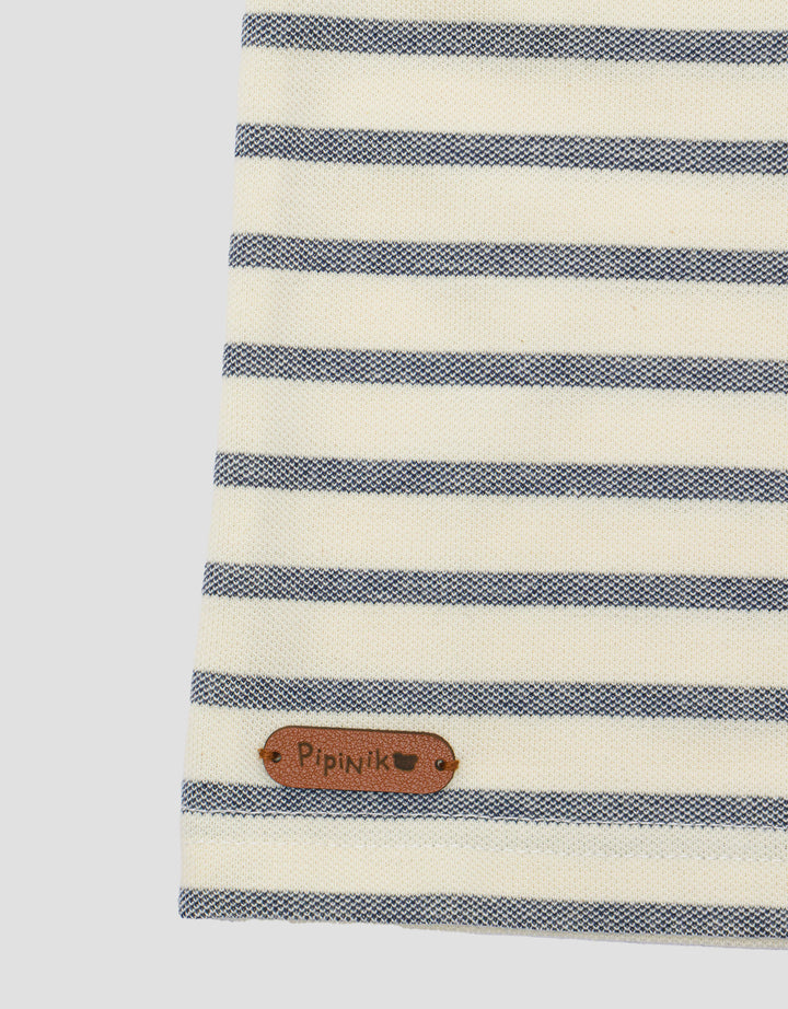 Pipiniko Stripe Lion Kantong Kaos Lengan Pendek Anak Laki-laki