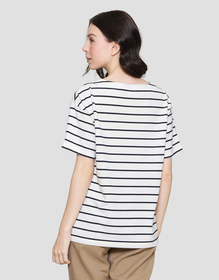 St. Yves Baleno Stripe Kaos Wanita