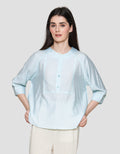St. Yves Soft Cotton Front Button Blouse Wanita