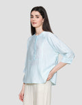 St. Yves Soft Cotton Front Button Blouse Wanita