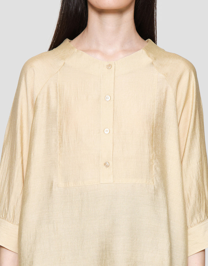 St. Yves Soft Cotton Front Button Blouse Wanita