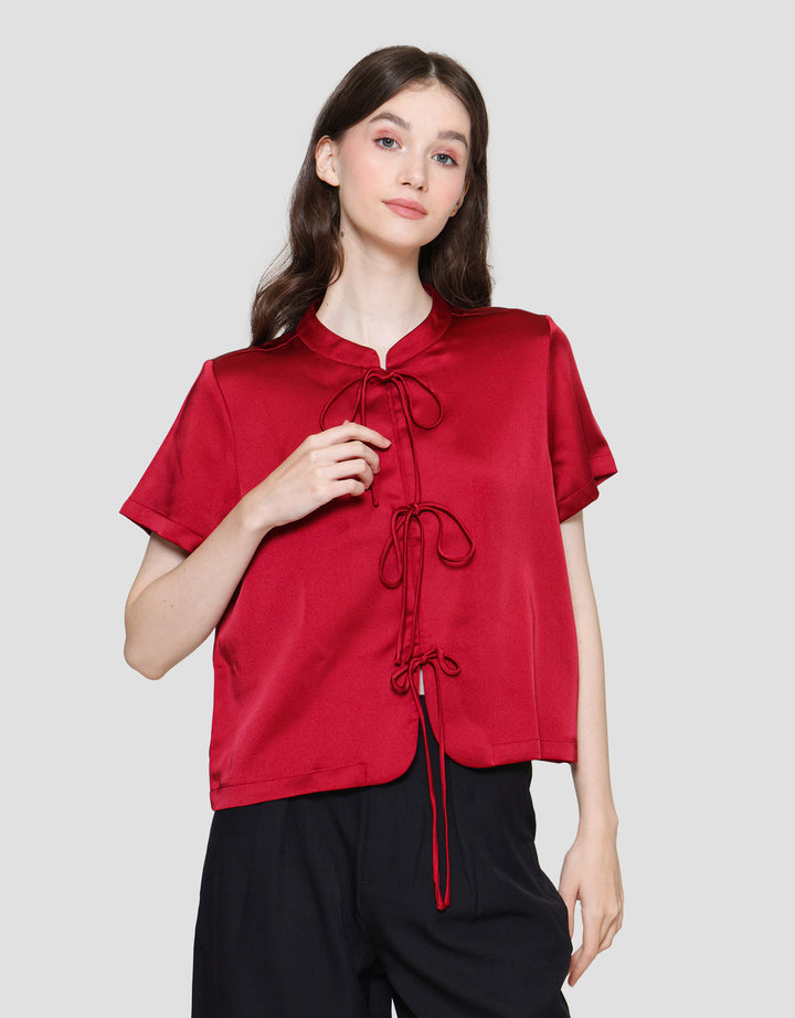 Connexion Shanghai Collar Ribon Layer Blouse Wanita