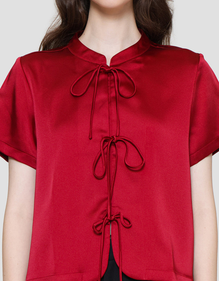 Connexion Shanghai Collar Ribon Layer Blouse Wanita